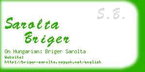 sarolta briger business card